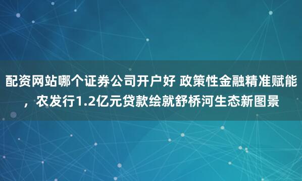 配资网站哪个证券公司开户好 政策性金融精准赋能，农发行1.2亿元贷款绘就舒桥河生态新图景